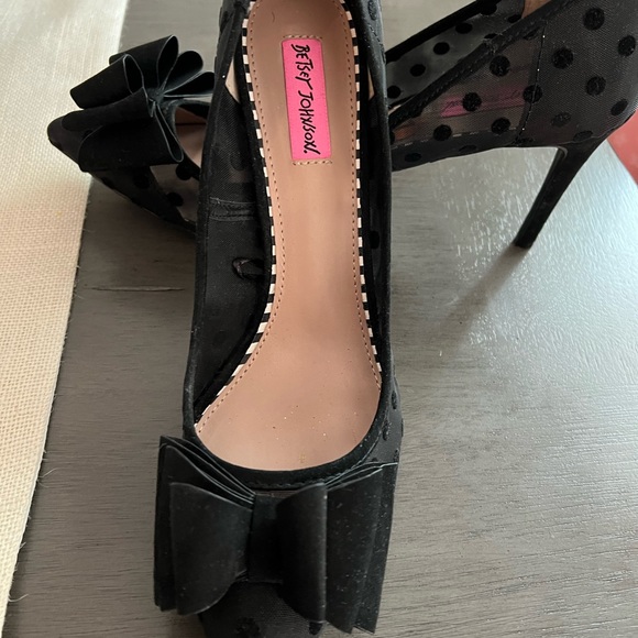 Black Betsey Johnson heels - Picture 3 of 3